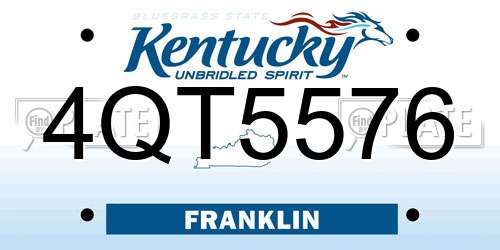 4QT5576 Kentucky License Plate