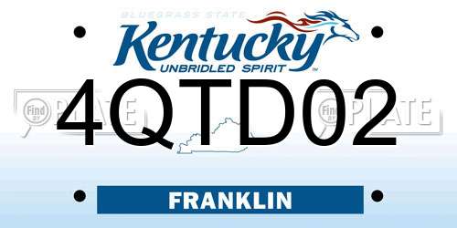 4QTD02 Kentucky License Plate