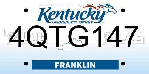 4QTG147 Kentucky License Plate