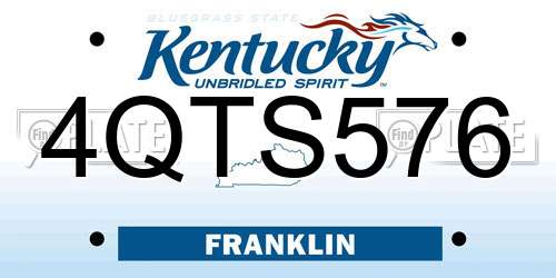 4QTS576 Kentucky License Plate