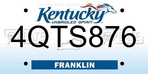 4QTS876 Kentucky License Plate