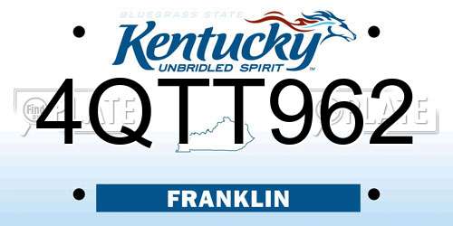 4QTT962 Kentucky License Plate