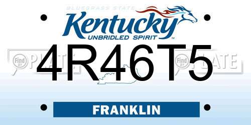 4R46T5 Kentucky License Plate