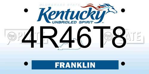 4R46T8 Kentucky License Plate