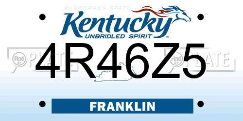 4R46Z5 Kentucky License Plate