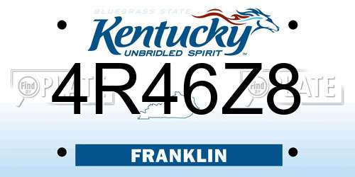 4R46Z8 Kentucky License Plate