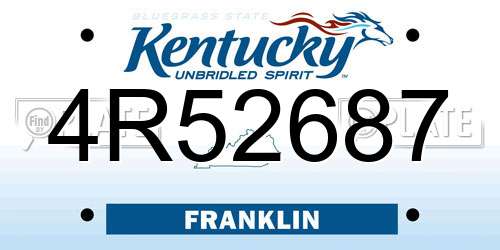4R52687 Kentucky License Plate
