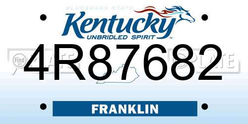 4R87682 Kentucky License Plate
