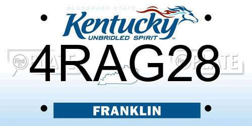 4RAG28 Kentucky License Plate