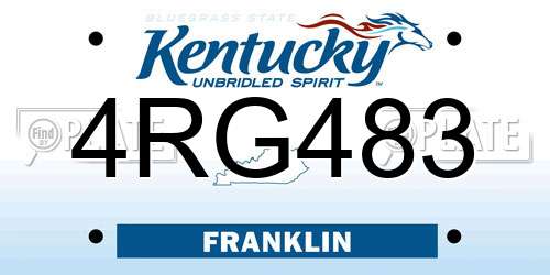 4RG483 Kentucky License Plate