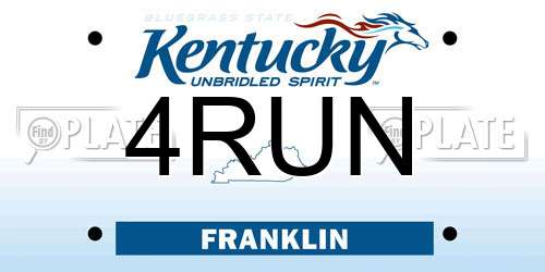 4RUN Kentucky License Plate