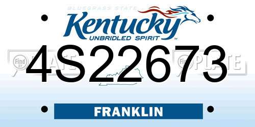 4S22673 Kentucky License Plate