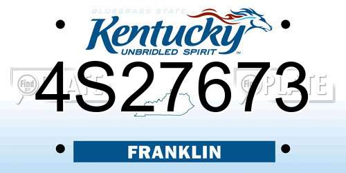 4S27673 Kentucky License Plate
