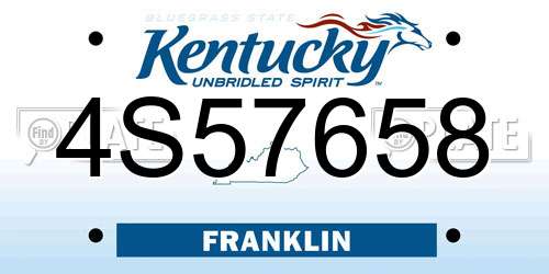4S57658 Kentucky License Plate