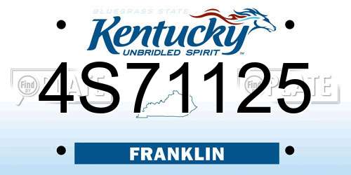 4S71125 Kentucky License Plate