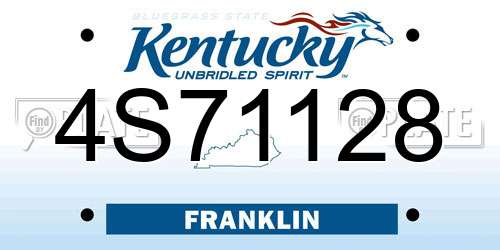 4S71128 Kentucky License Plate