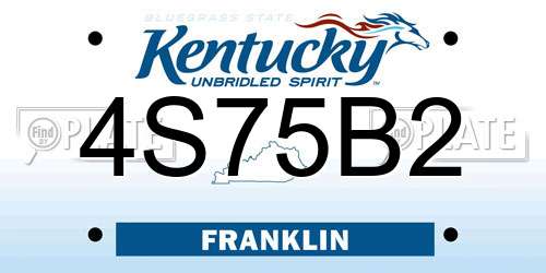 4S75B2 Kentucky License Plate