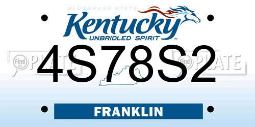 4S78S2 Kentucky License Plate