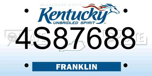 4S87688 Kentucky License Plate