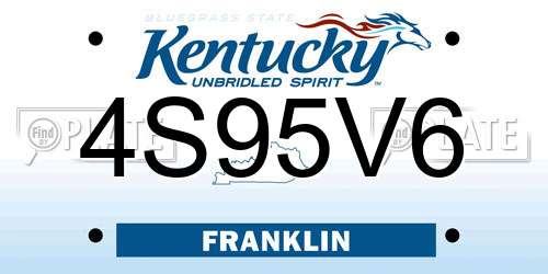 4S95V6 Kentucky License Plate