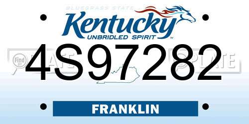 4S97282 Kentucky License Plate
