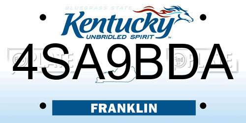 4SA9BDA Kentucky License Plate