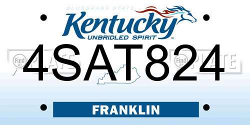 4SAT824 Kentucky License Plate
