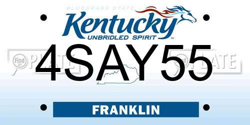 4SAY55 Kentucky License Plate