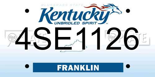 4SE1126 Kentucky License Plate