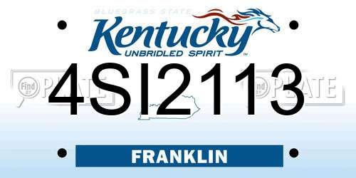 4SI2113 Kentucky License Plate