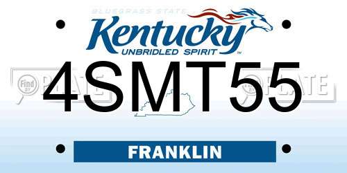 4SMT55 Kentucky License Plate