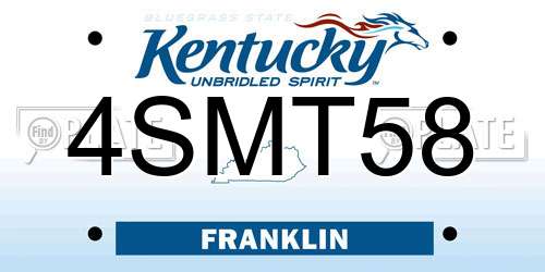 4SMT58 Kentucky License Plate