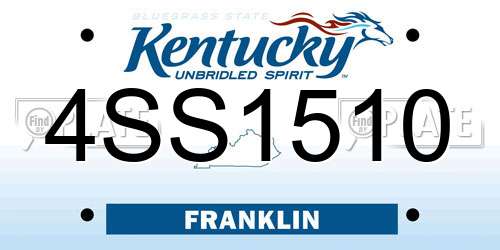 4SS1510 Kentucky License Plate