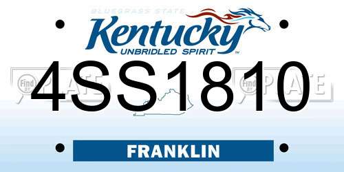 4SS1810 Kentucky License Plate
