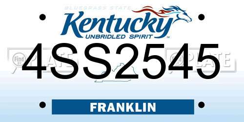 4SS2545 Kentucky License Plate