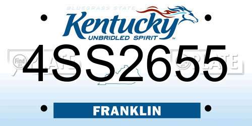 4SS2655 Kentucky License Plate