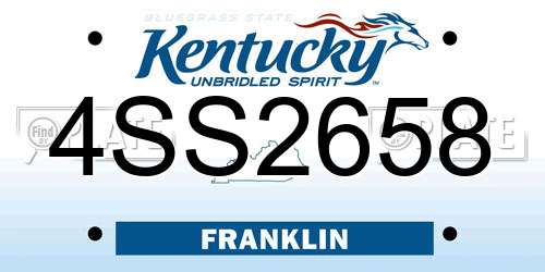 4SS2658 Kentucky License Plate