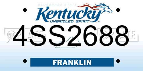 4SS2688 Kentucky License Plate
