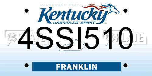 4SSI510 Kentucky License Plate