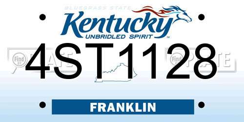 4ST1128 Kentucky License Plate
