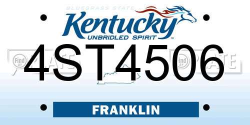 4ST4506 Kentucky License Plate