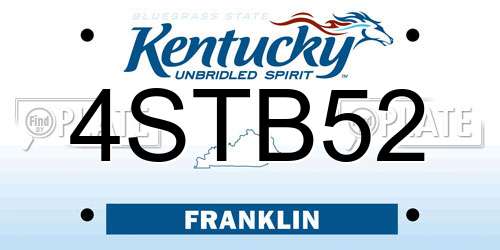 4STB52 Kentucky License Plate