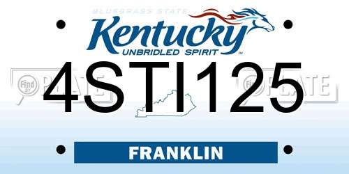 4STI125 Kentucky License Plate