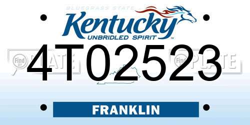4T02523 Kentucky License Plate
