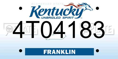4T04183 Kentucky License Plate