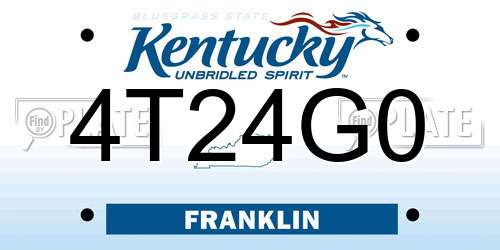 4T24G0 Kentucky License Plate