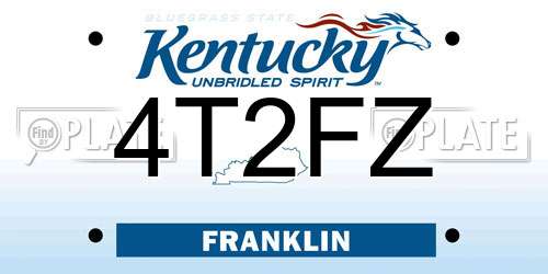 4T2FZ Kentucky License Plate