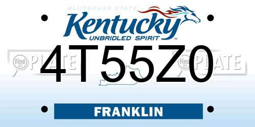 4T55Z0 Kentucky License Plate