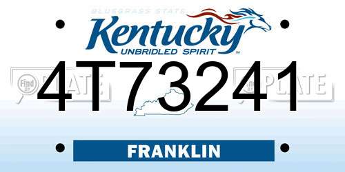 4T73241 Kentucky License Plate