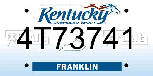4T73741 Kentucky License Plate